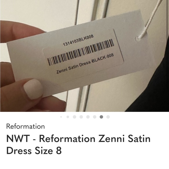 Reformation Zenni Black Satin Mini Dress - Picture 6 of 10